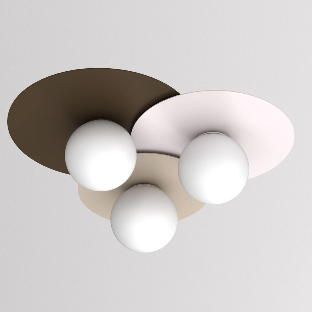 Plafoniera Flat 3xE27 beige marrone metallo Luminex