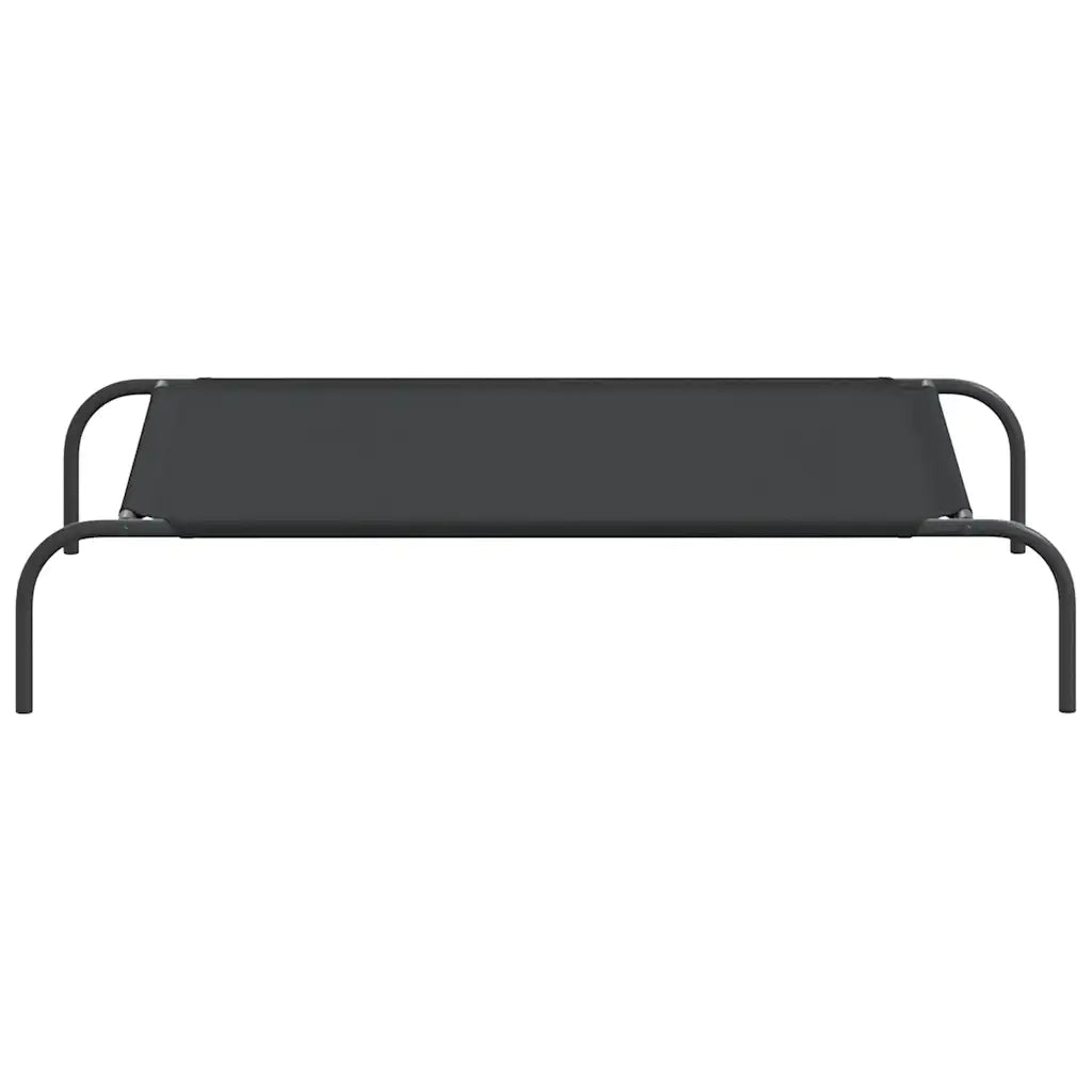 Cuccia per Cani Rialzata Nera 110x65x20cm Tela Oxford e Acciaio 42000839