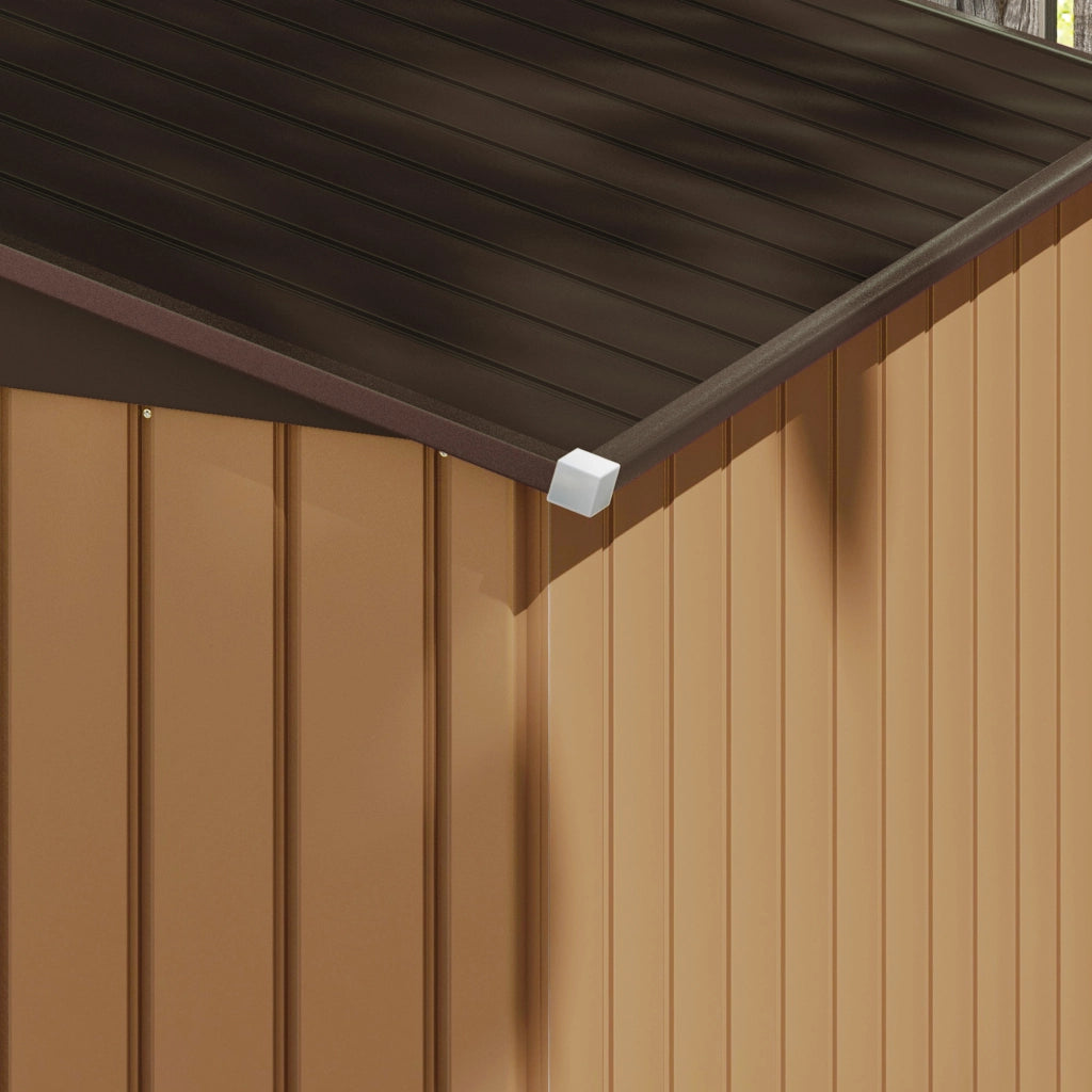 RIPOSTIGLIO DA GIARDINO 213x130x185 cm Acciaio Marrone 2 porte scorrevoli
