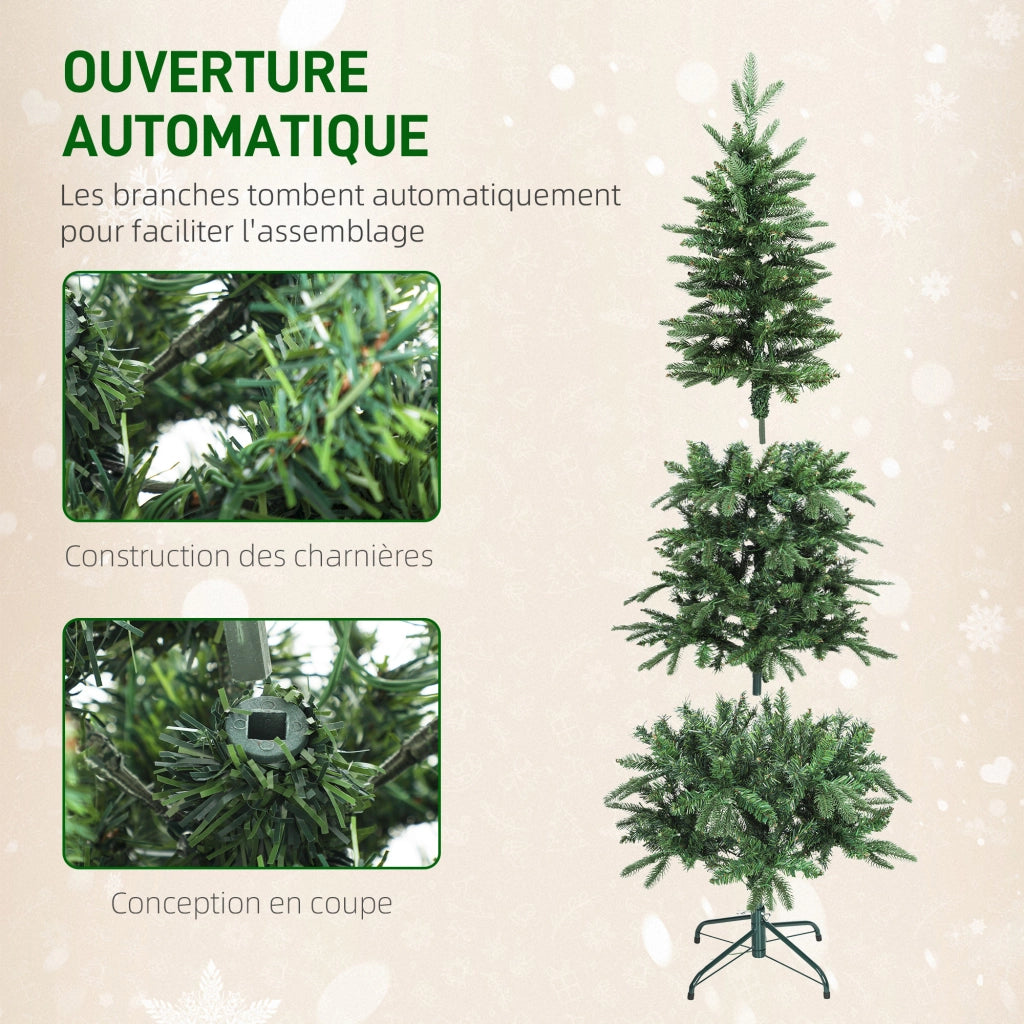Albero di Natale artificiale 150 cm ¨C zephmum ¨C verde, slim, 431 rami, 150 luci