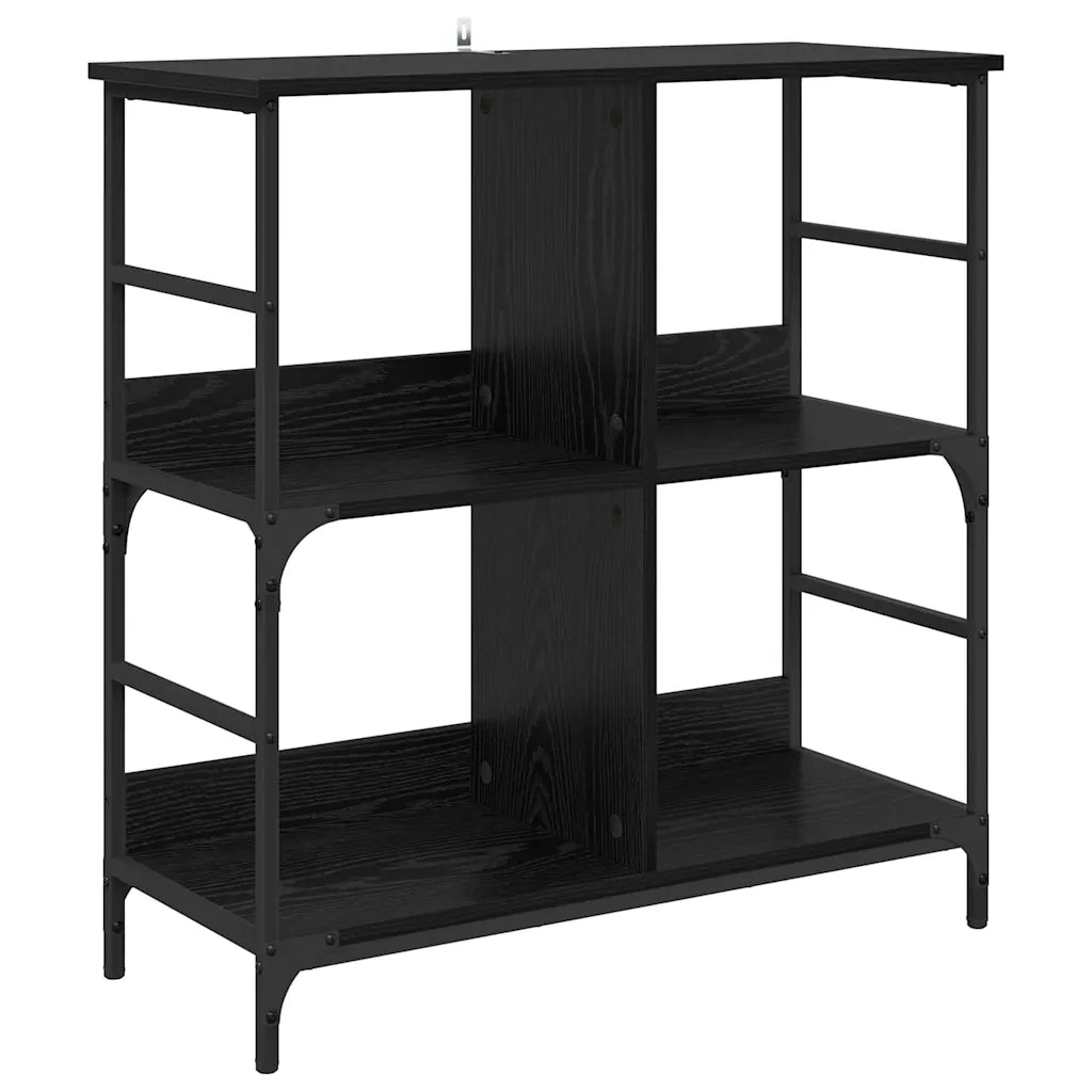 Libreria-Scaffale per Libri-Mobile di Stoccaggio Rovere nero 78.5 x 33 x 82 cm Legno multistrato