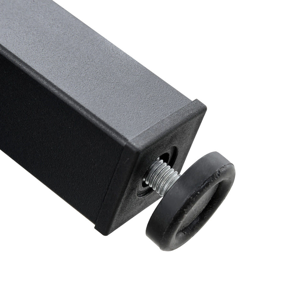 Tavolo da pranzo per 4-6 persone con ripiano contenitore, stile moderno, in MDF e metallo nero, diametro 100 cm