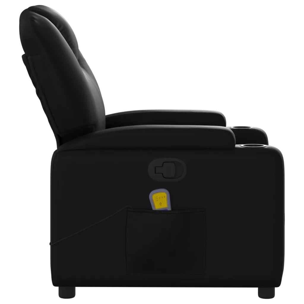 Poltrona reclinabile massaggiante in Similpelle Nera 3205979