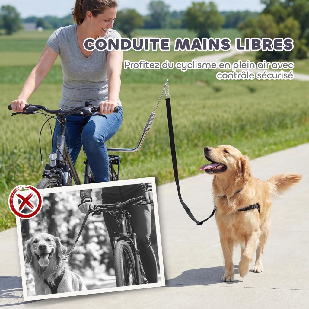 Supporto Bicicletta per Cane 180 cm ¨C zephmum ¨C Acciaio Inox, Argento