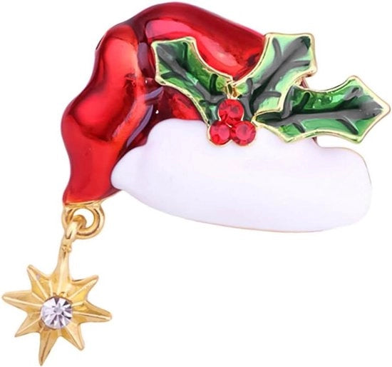 Broches a Pin con Strass, Accessori per Natale, Unico Modello, Decorazione Festiva
