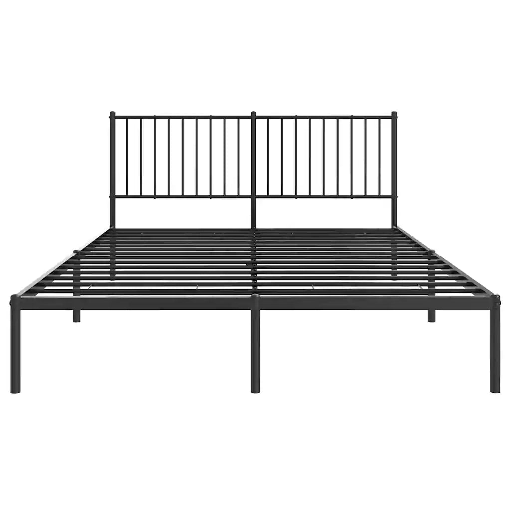 Giroletto con Testiera in Metallo Nero 150x200 cm 350866