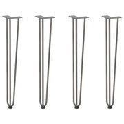 Gambe a forcina per tavoli consolle 4 pz in acciaio naturale 72 cm in acciaio massiccio 4012447