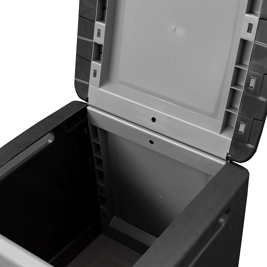 Contenitore da Giardino 54x53x57 cm 130 L Grigio Scuro e Nero
