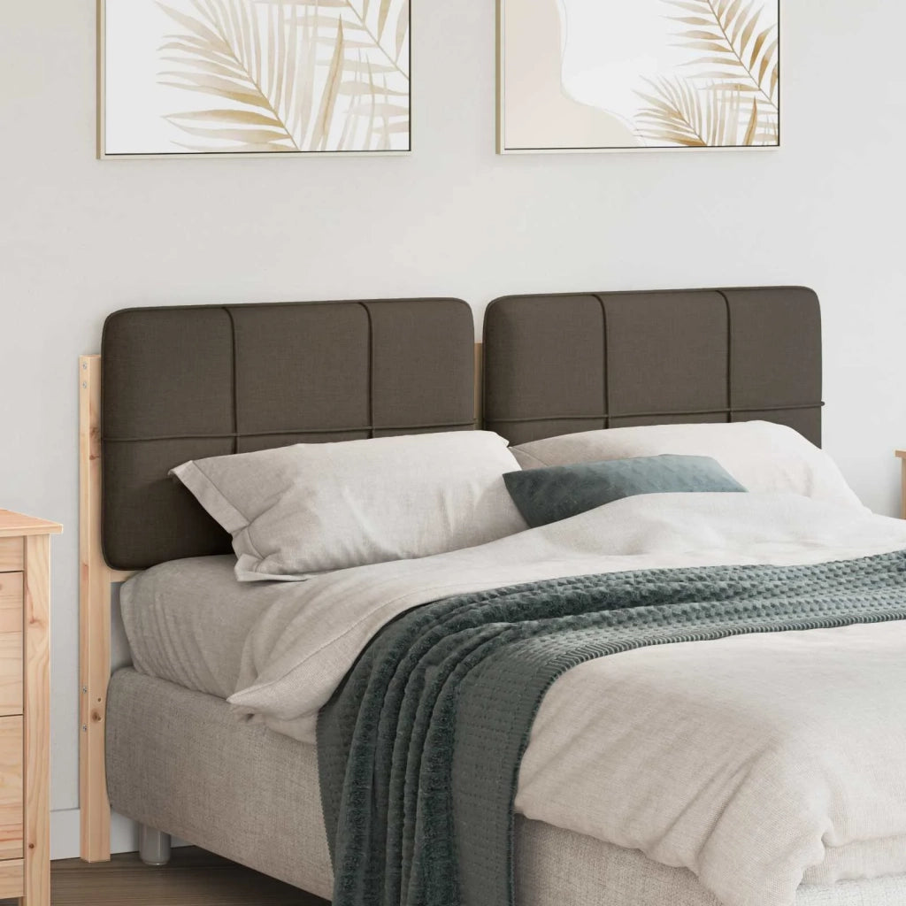 Testiera imbottita Marrone e taupe 120 cm Pino massello