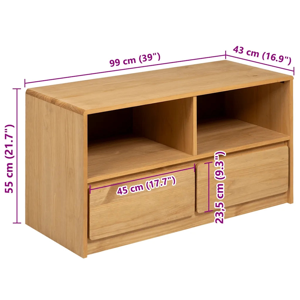 Mobile TV SAUDA Rovere 99x43x55 cm in Legno Massello di Pino 377597