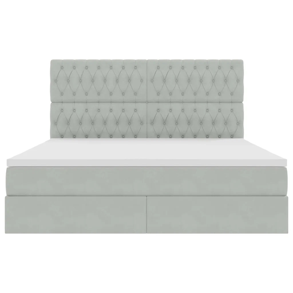 Letto con contenitore e materasso Grigio chiaro 160 x 200 cm