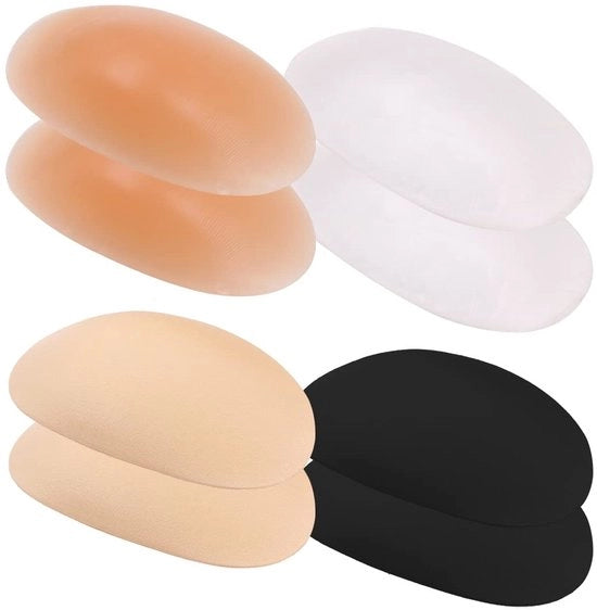 Pomelli per spalla per donna - Pads di silicone autoadesivi - Pads antiscivolo - Pomelli per spalla per abbigliamento - 4 pezzi - Disegno regolabile - Pomelli per spalla