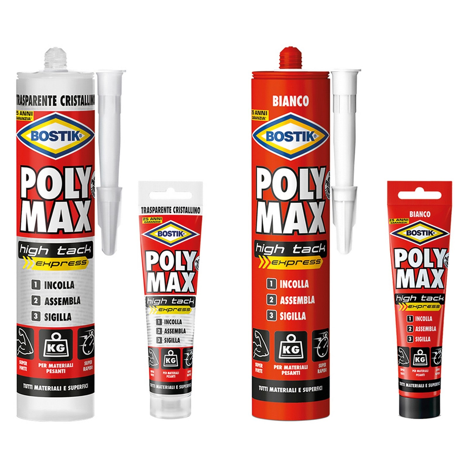 adesivo sigillante universale 'poly max' hte gr. 165 - bianco (clip strip) cod:ferx.9120088nlm