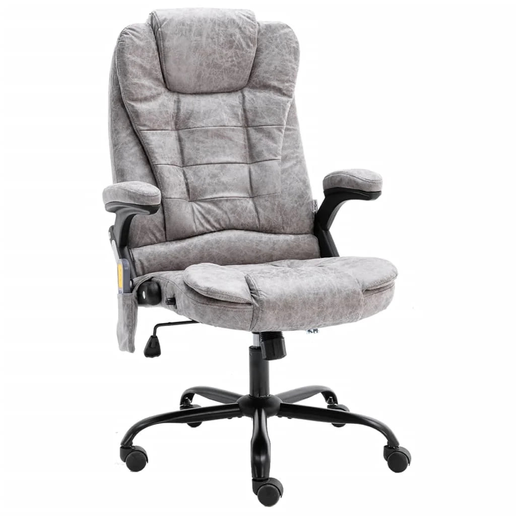 Sedia poltrona sedia da ufficio sedia da computer sedia da studio sedia da massaggio pelle sintetica scamosciata grigio chiaro 02_0024008