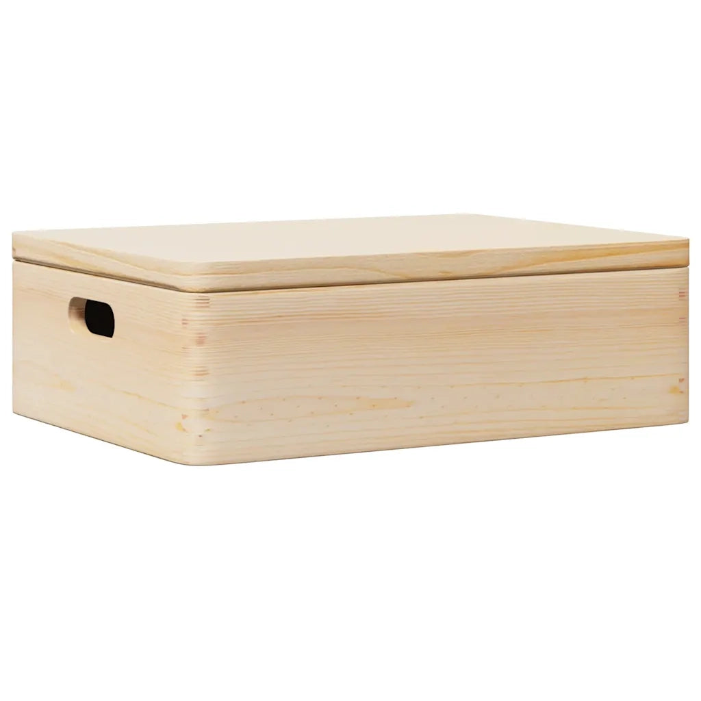 Scatola in Legno con Coperchio&Manici 40x30x13 cm Legno di Pino 4017391