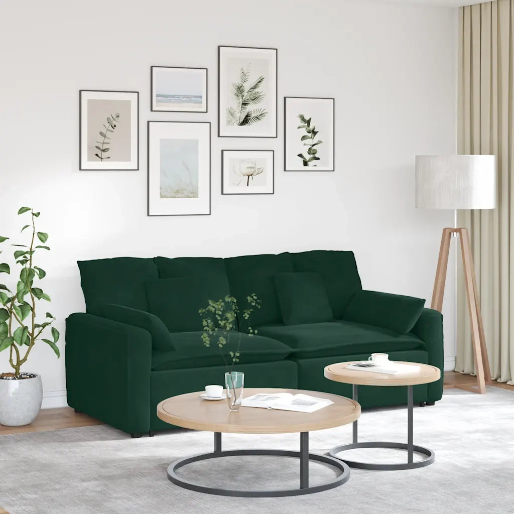 Divano Modulare con Cuscini Verde Scuro CFW7096616