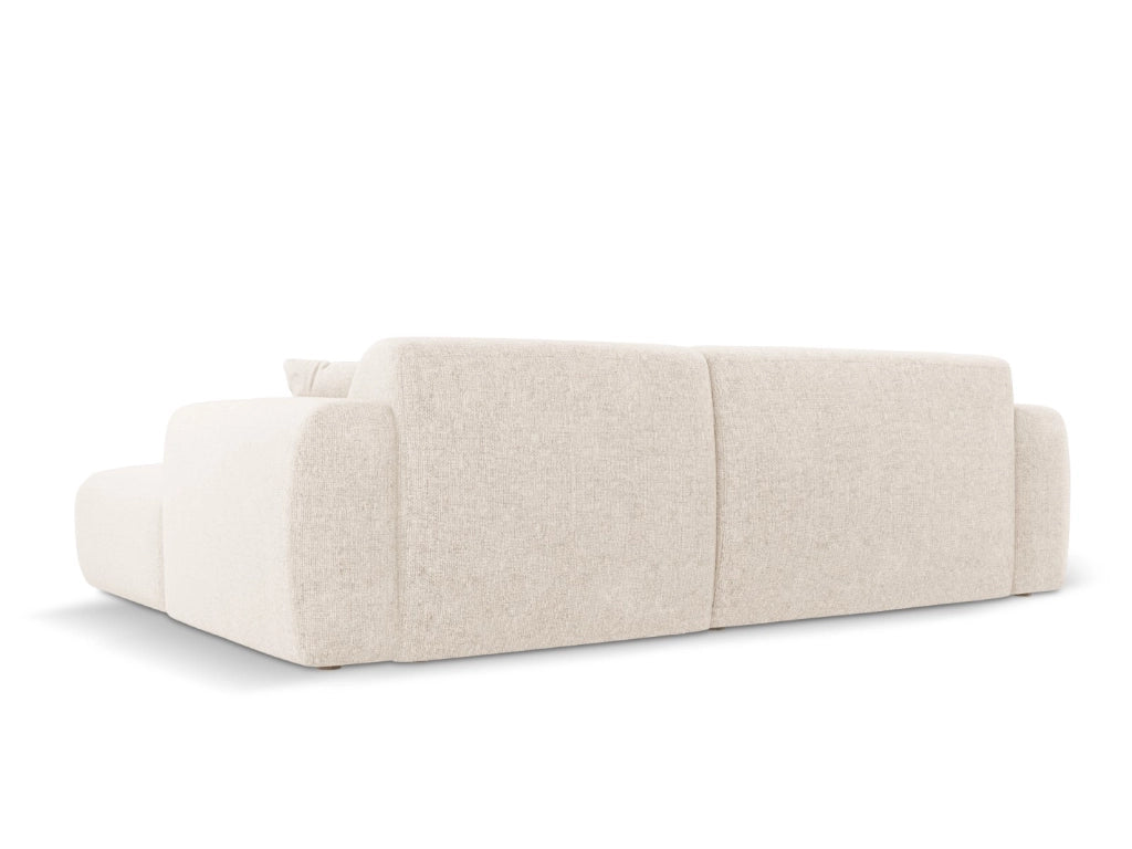 Cosmopolitan Design - Divano angolare sinistro "Nolio" 4 posti in ciniglia beige chiaro 