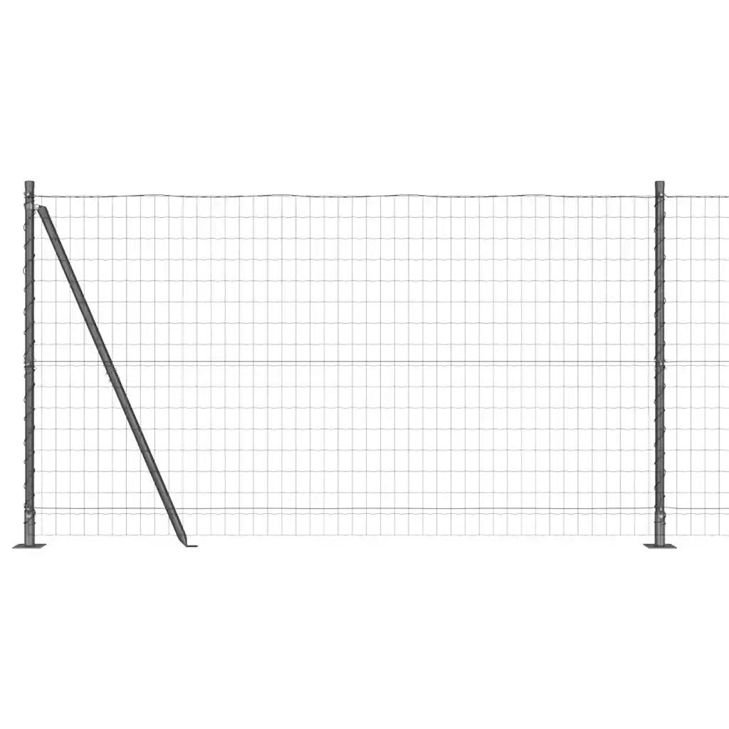 Recinzione con Posto Grigio 1,2 x 25 m Acciaio e PVC