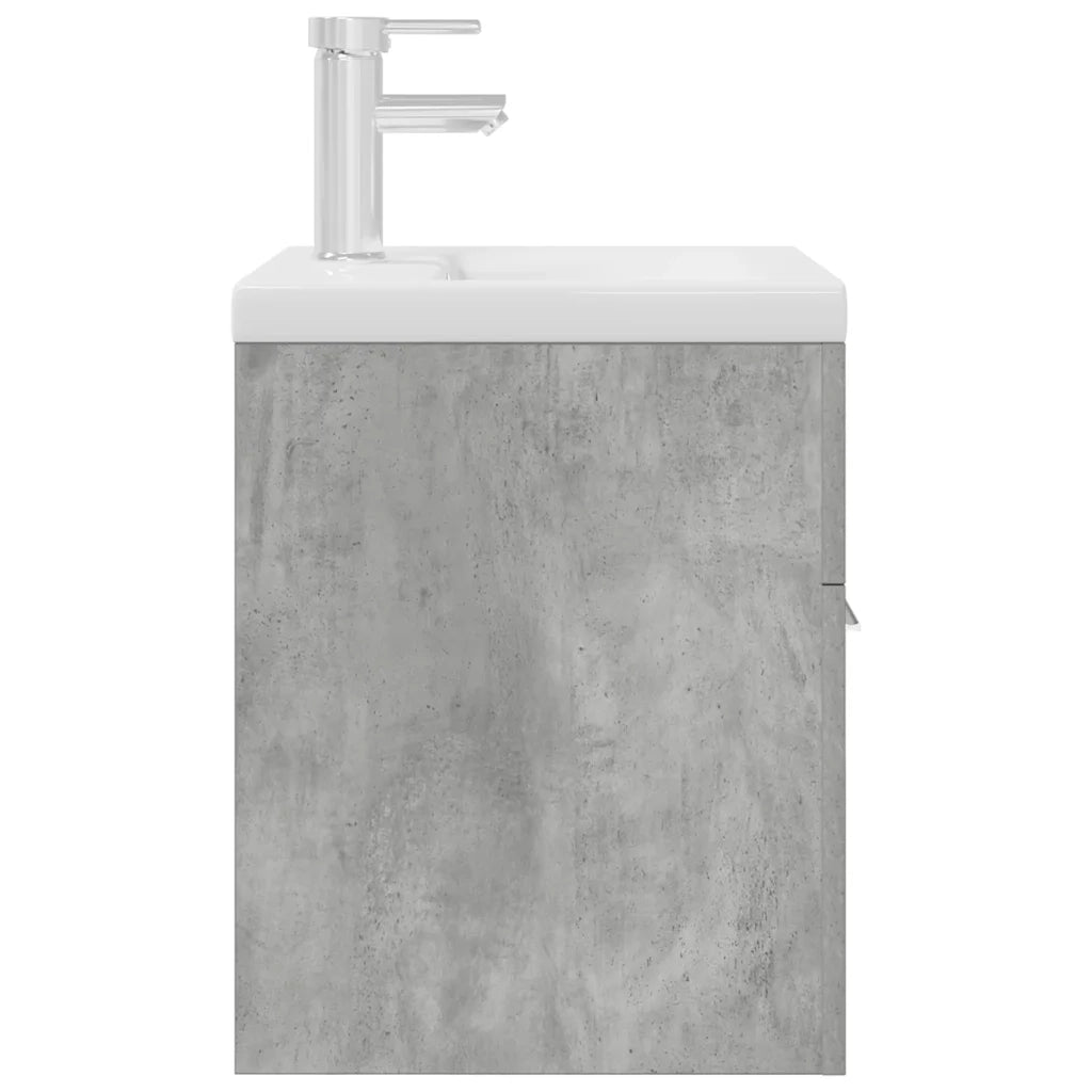 vidaXL Mobile da Bagno con Lavabo Integrato e Rubinetto Grigio Cemento