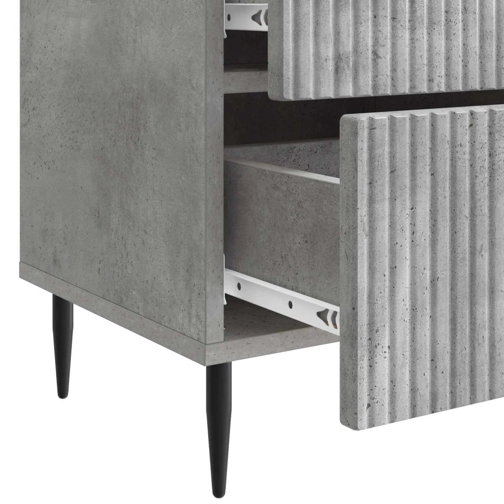 Armadio da Notte Grigio Cemento 43 x 34,5 x 47,5 cm 894761