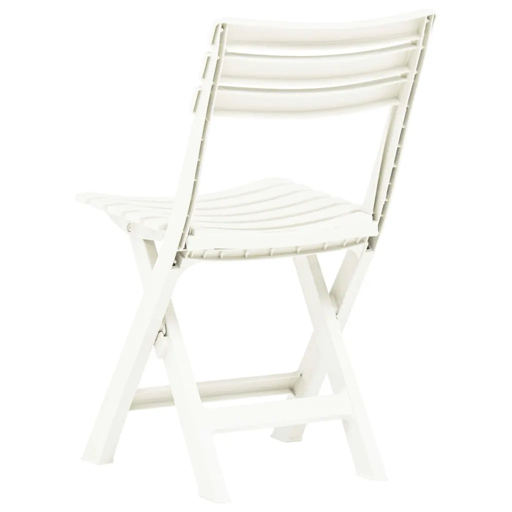Sedie da Giardino Pieghevoli 2 pz in Plastica Bianche 48786