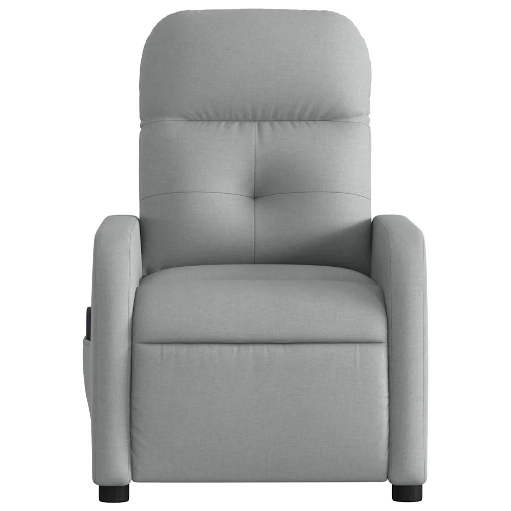 Divano Sedia-Poltrona Reclinabile Massaggio Elettrica Grigio Chiaro Tessuto 794052