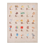 Tappeto educativo per bambini con alfabeto, per interni colore beige