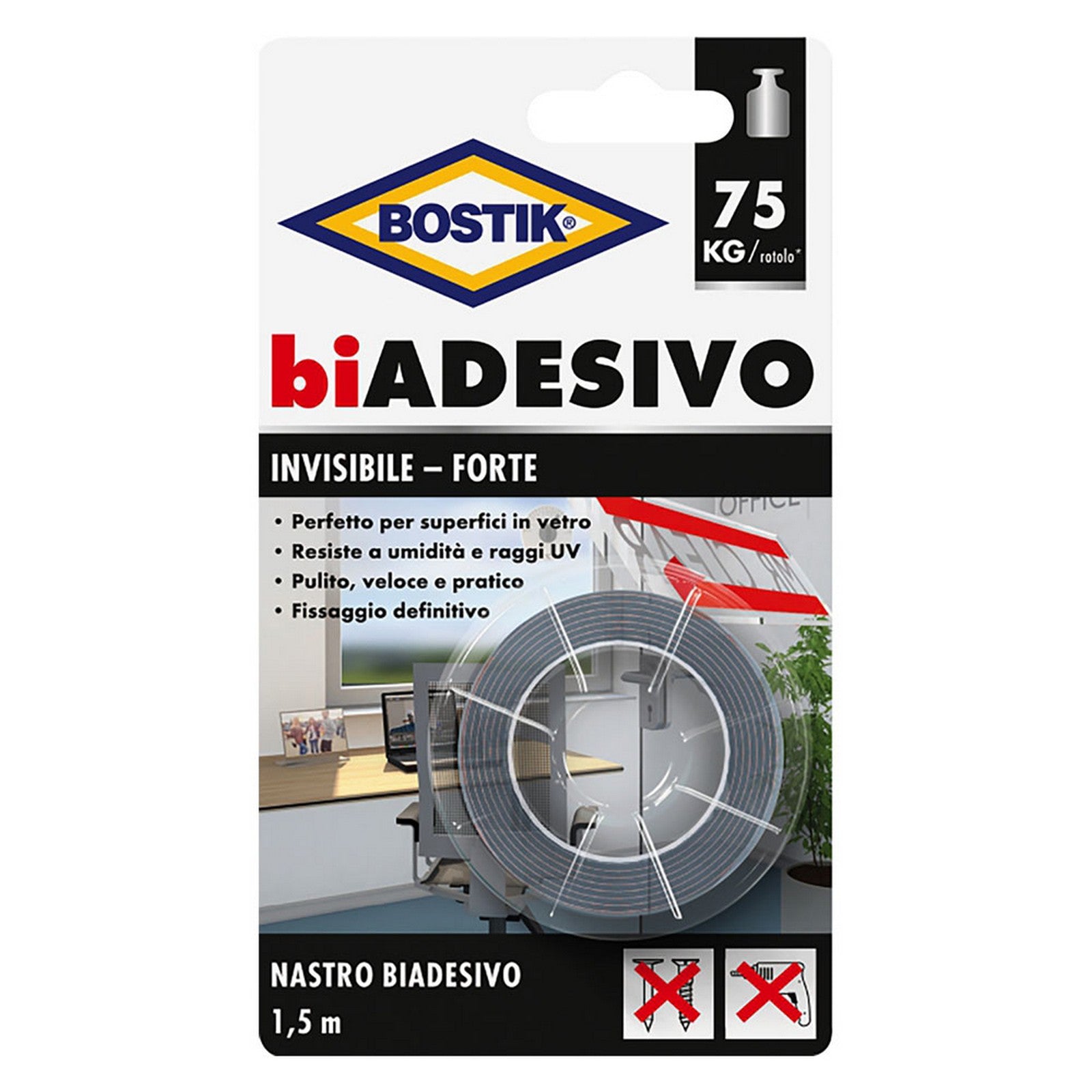 nastro biadesivo in schiuma invisibile mm. 19 x 1,5 mt cod:ferx.9002054nlm