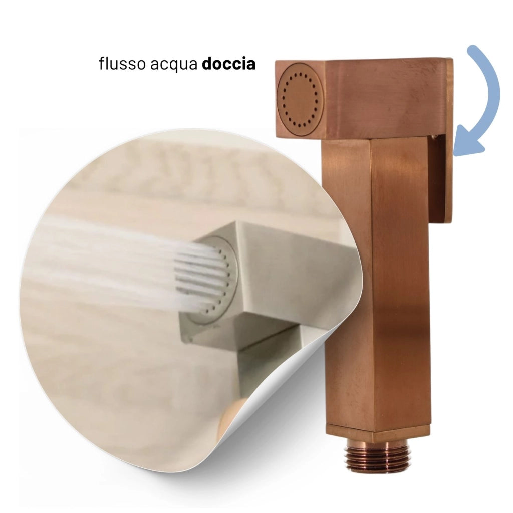 Idroscopino wc doccetta ottone portatile shutoff monogetto con leva ogomondo kit *** finitura- oro rosa quadro, confe...