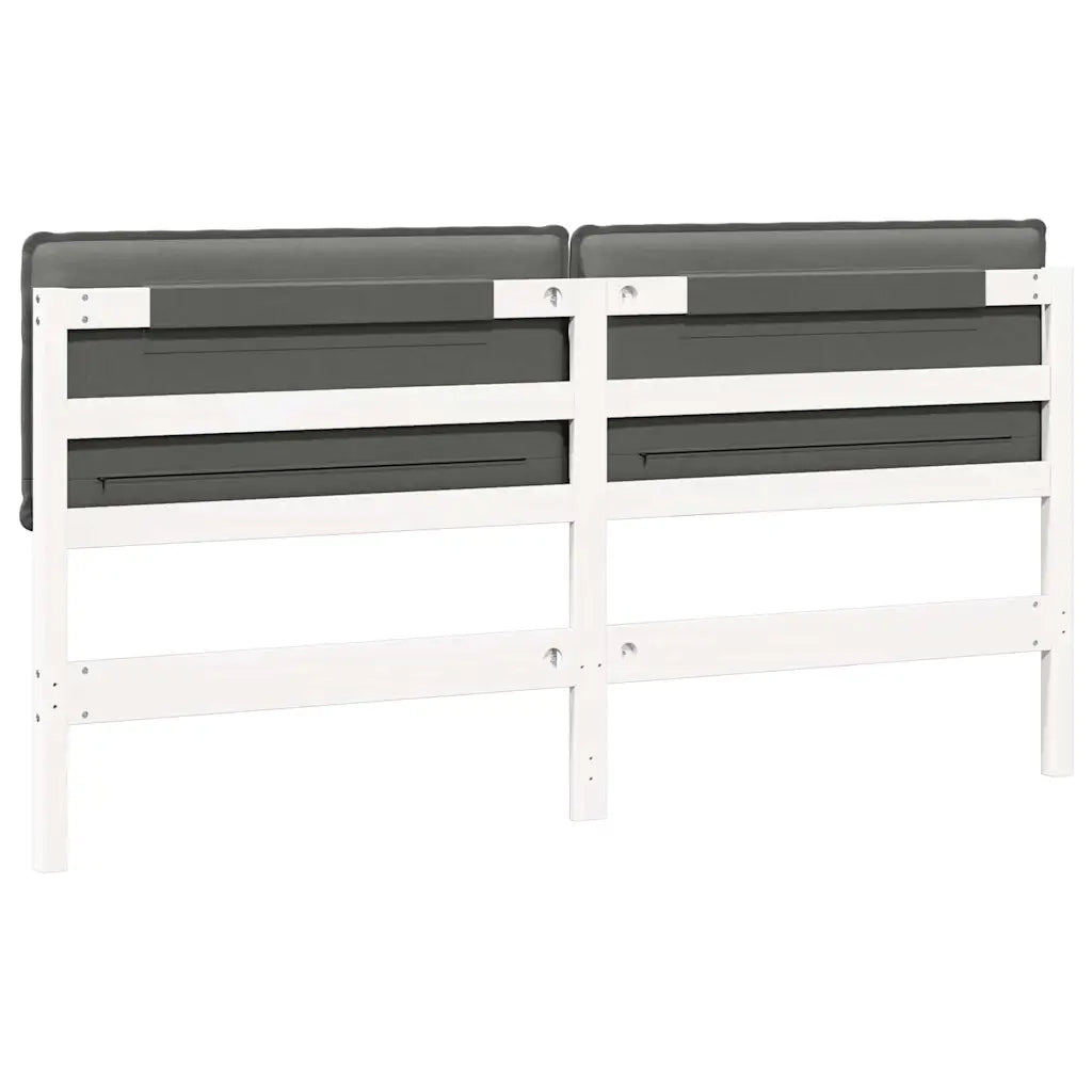 Testiera imbottita Bianco e grigio chiaro 180 cm Pino massello 880002