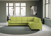 Divano Angolare 6 Posti 286x246x85 cm Sakar in Tessuto Verde