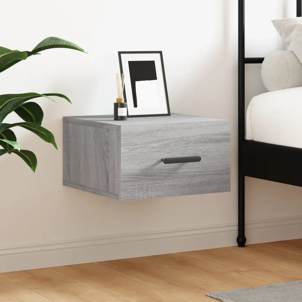 Comodino a Muro Grigio Sonoma 35x35x20 cm 829848