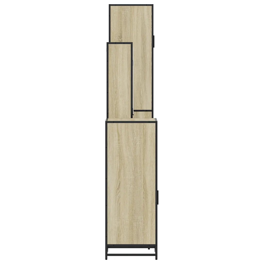 Set Mobili da Bagno 4 pz Rovere Sonoma in Legno Multistrato
