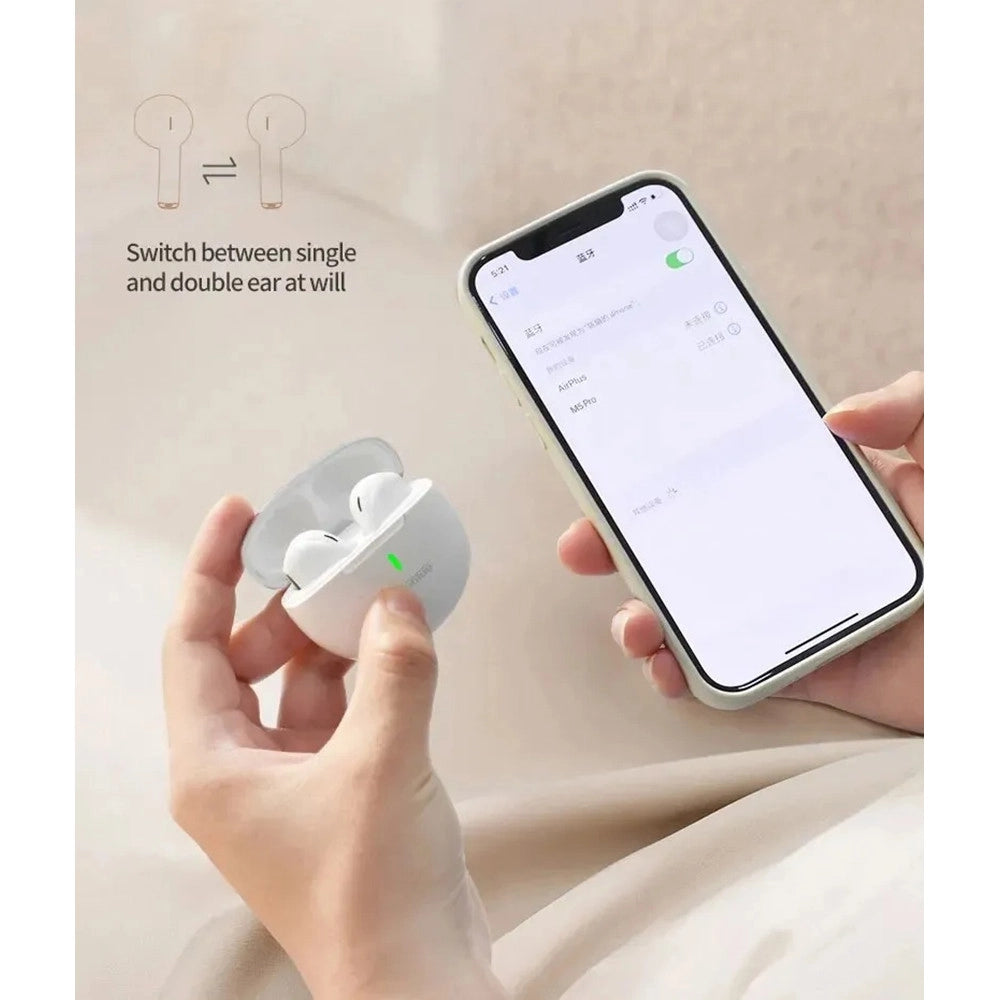 Trade Shop - Auricolare Cuffie Wireless Tws M5 Bluetooth V5.4 Funzione Touch Sensibile Suono Hi-fi -