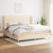 Giroletto a Molle con Materasso Crema 200x200 cm in Tessuto