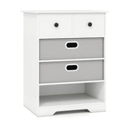 Ampia cassettiera a 4 cassetti 58 x 41,9 x 75,9 cm con ripiano aperto per una moderna soluzione di archiviazione legno bianco 20_0011560