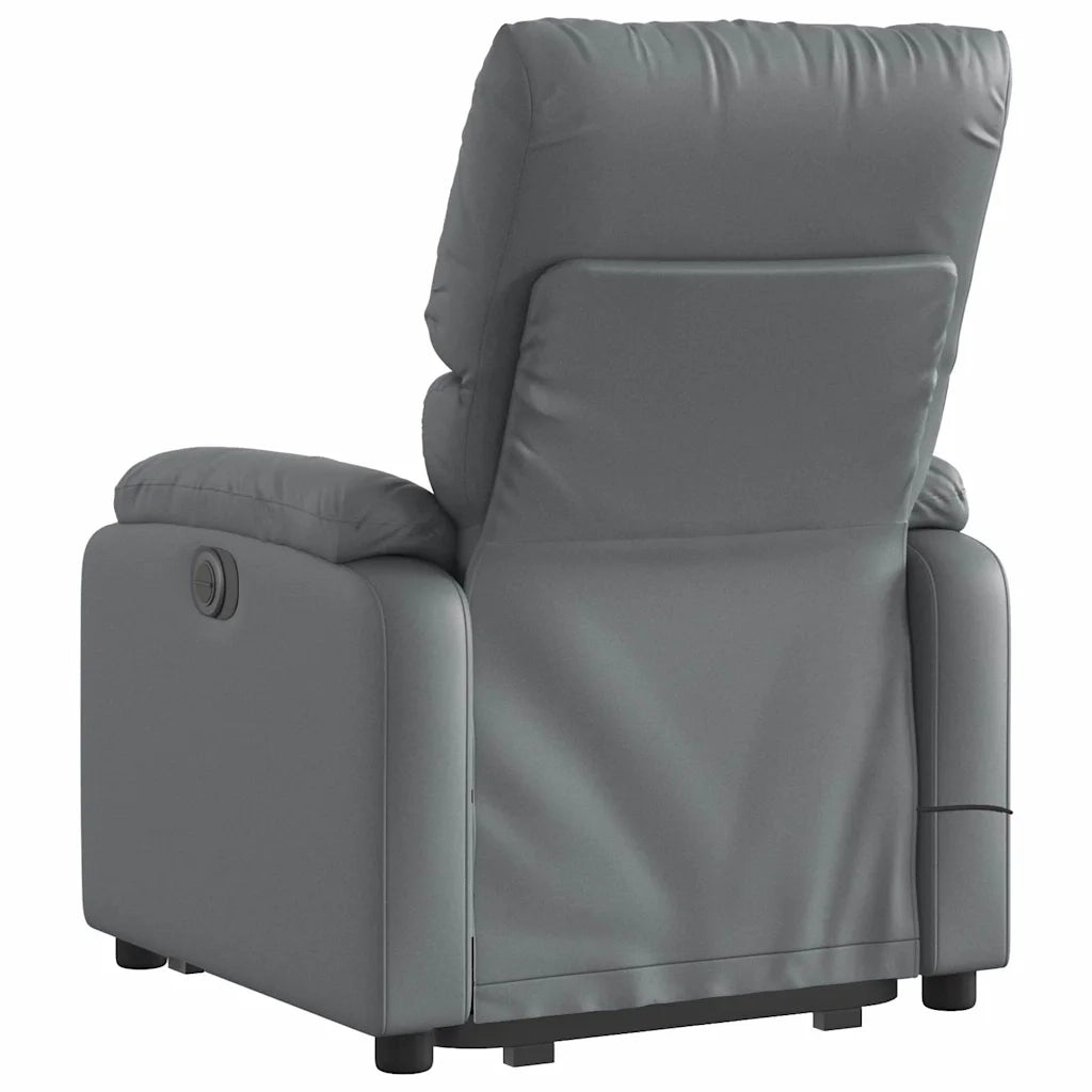 Poltrona Alzapersona Elettrica Reclinabile Grigio in Similpelle 3204910