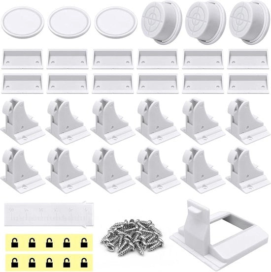 Sicurezza per bambini cassetti e portelloni - 12 pezzi di blocco portellone magnetico - serrature per bambini con 3 chiavi - blocco cassetti invisibile - per bambini - senza foratura - senza viti