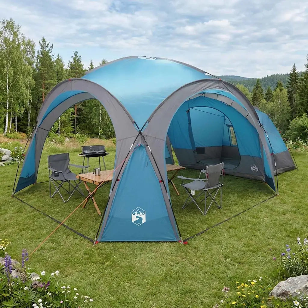 Tenda Laterale Blu 410 x 410 x 250 cm Poliestere e Acciaio 42028682