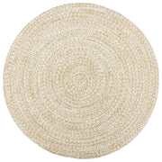 Tappeto Lavorato a Mano in Juta Bianco e Marrone 210 cm cod mxl 75877
