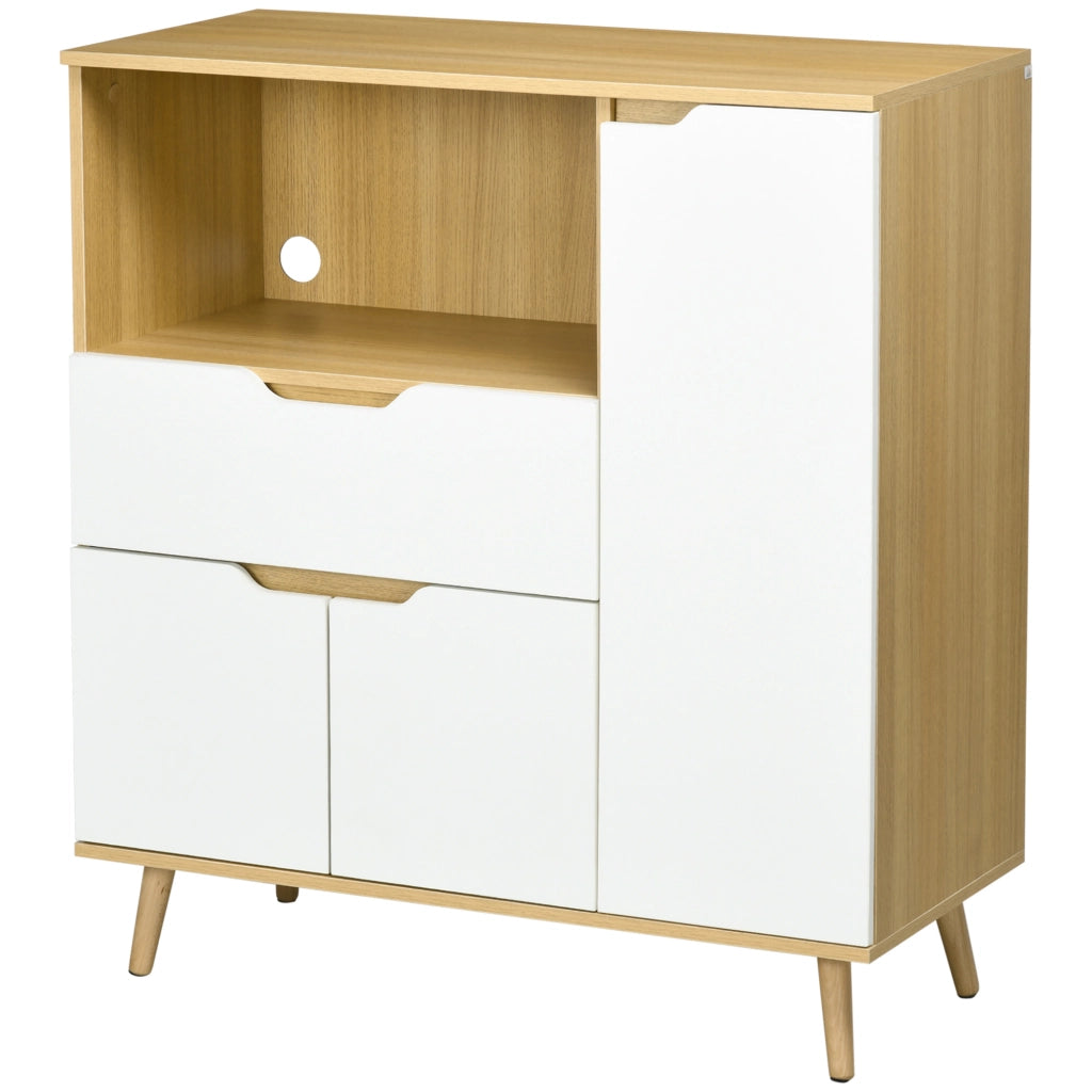 Mobiletto per microonde ¨C zephmum ¨C legno bianco 90x40x98,5 cm