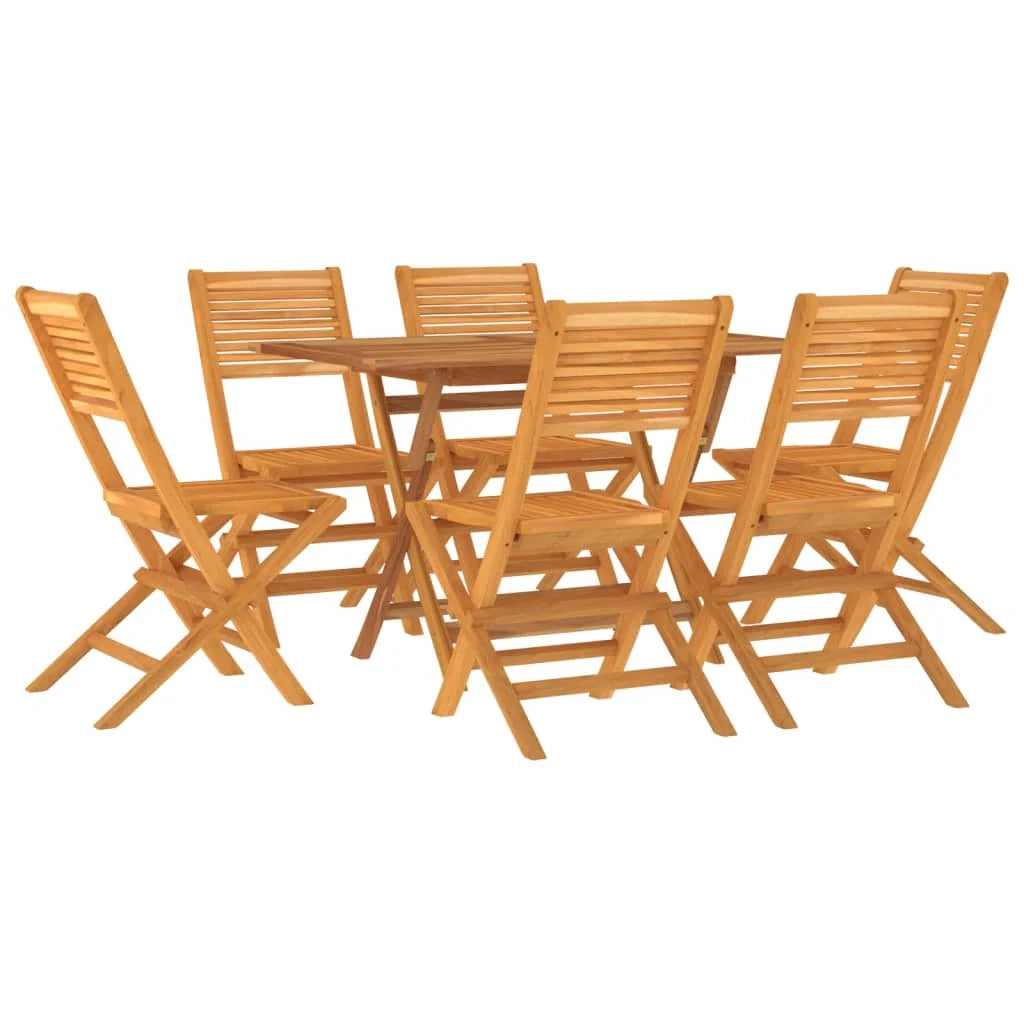 Set da pranzo per mobili da giardino mobili da esterno 7 pezzi in legno massello di teak 02_0014345