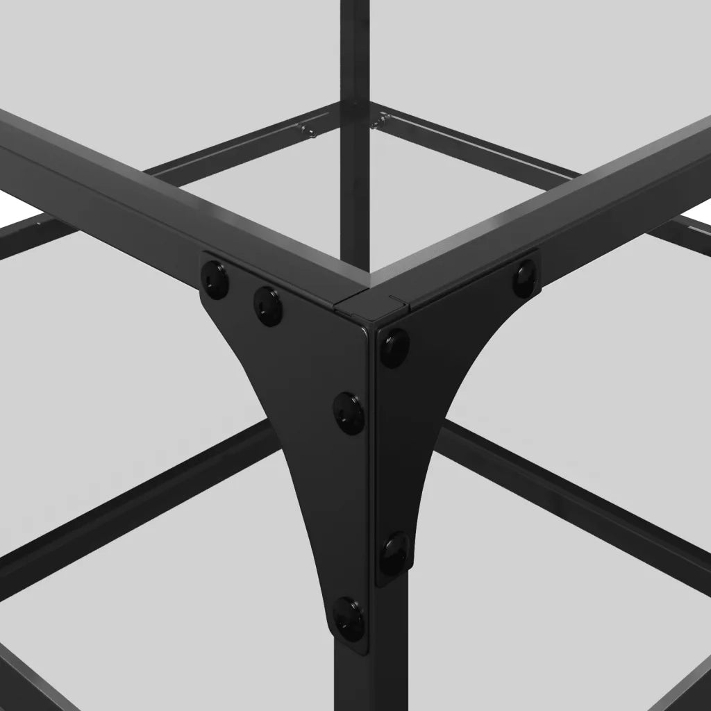 Tavolino Salotto con Piano Vetro Trasparente 50x50x45cm Acciaio 846007