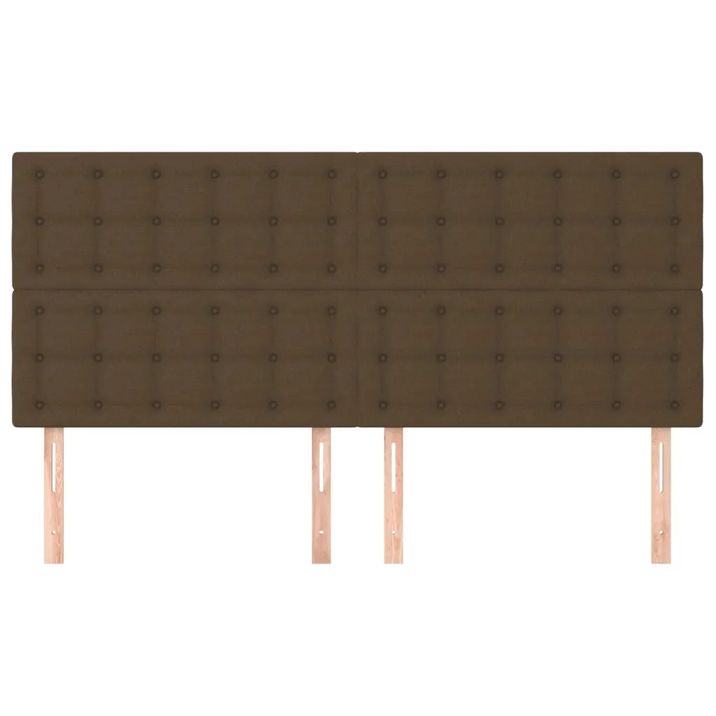 Testiera Marrone Scuro 160x5x118/128 cm Tessuto