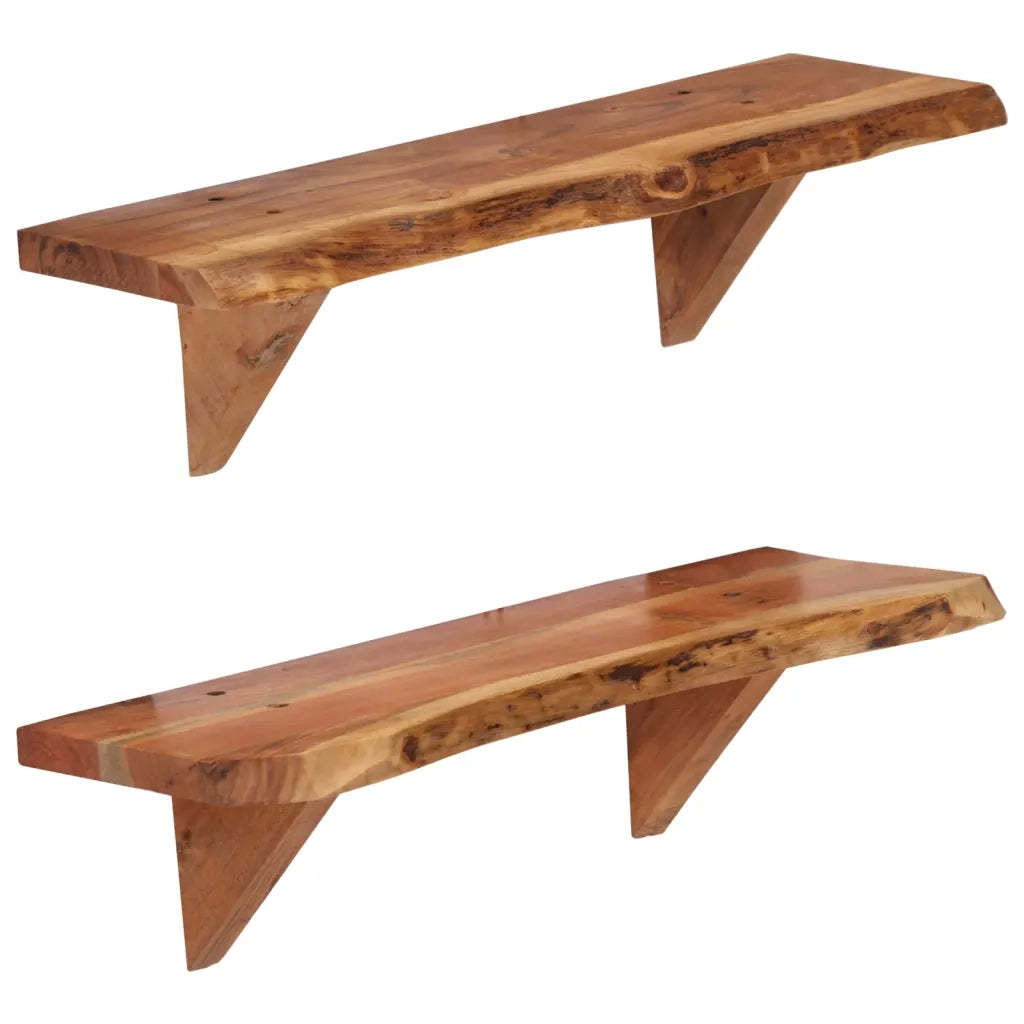 Mensole 2 pz 60x20x16 cm in Legno Massello di Acacia cod mxl 62493