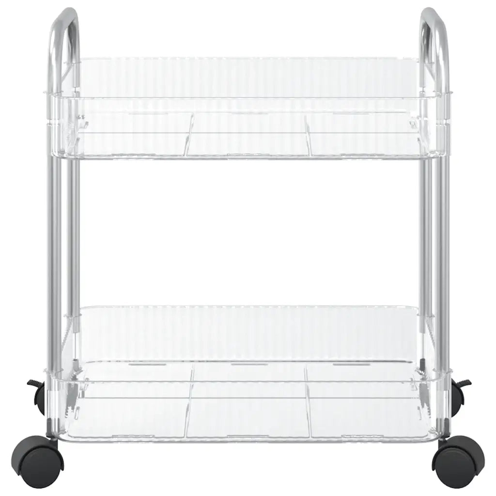 Carrello Portaoggetti a 2 Livelli 37x28x43,5 cm in Acrilico