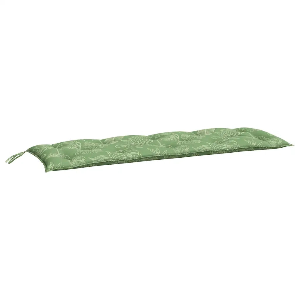 Cuscini Panca Giardino 2 pz Motivo a Foglie 150x50x7 cm Tessuto