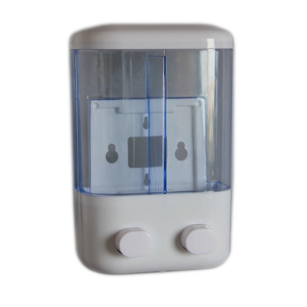 Trade Shop - Doppio Dispenser Erogatore Per Sapone Liquido 760ml Muro Dosatore A Parete Bagno -