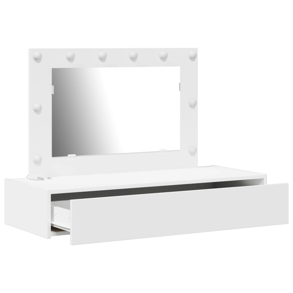 Toeletta a muro con luci LED bianche