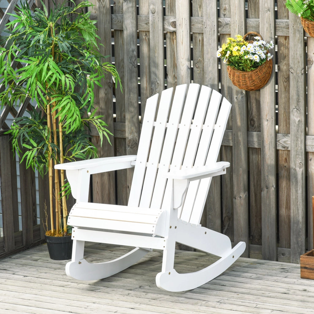Sedia a dondolo Adirondack ¨C zephmum ¨C Bianco 77x94x97 cm